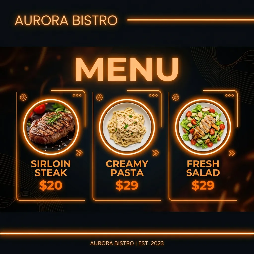 Café and Bakery Digital Menu Board