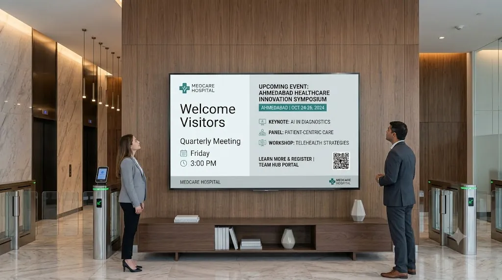 Corporate Offices Digital Signage Template Mockup