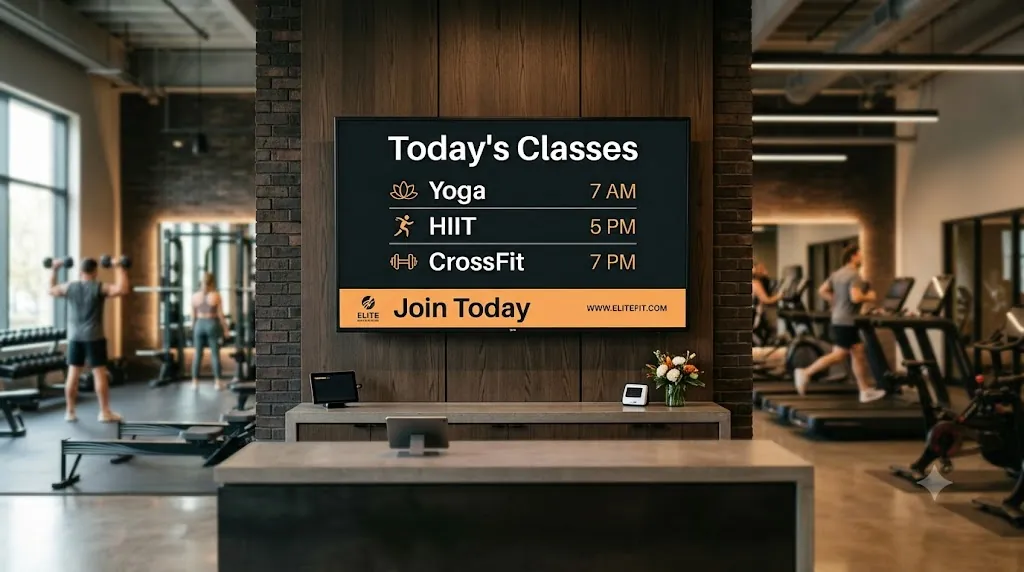Gyms & Fitness Digital Signage Template Mockup